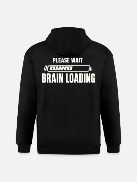 Brain Loading Please Wait - Gildan Heavy Blend Adult Zip Hoodie - black