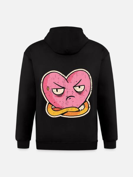 Disgusted Heart - Gildan Heavy Blend Adult Zip Hoodie - black