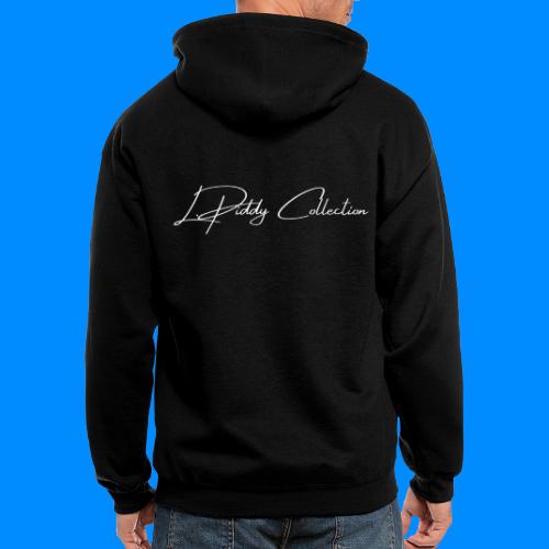 Official L.Piddy Collection Logo in White - Men's Zip Hoodie