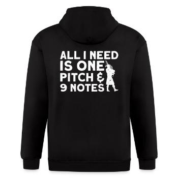All I Need Is One Pitch & 9 Notes - Bagpipe - Gildan Heavy Blend Adult Zip Hoodie - black - Back - Nick (188cm)