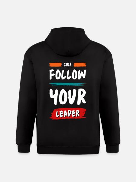 FOLLOW YOUR LEADER - Gildan Heavy Blend Adult Zip Hoodie - black