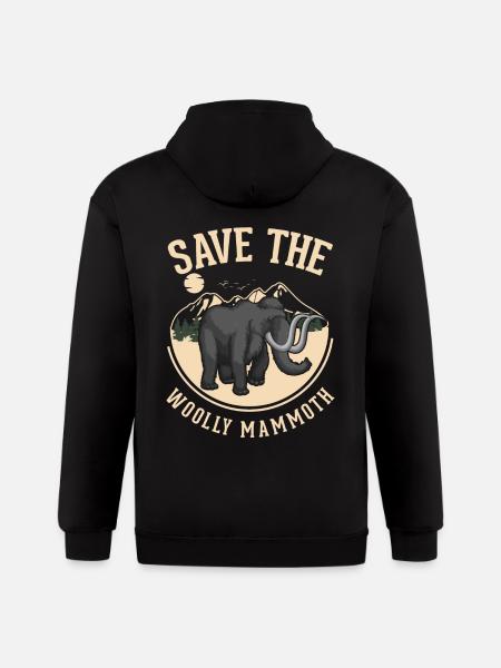 Funny Mammoth Prehistoric Animal - Gildan Heavy Blend Adult Zip Hoodie - black