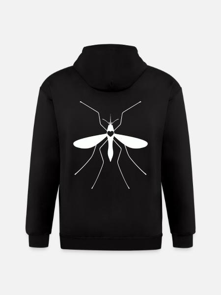 Mosquito Silhouette Heart - Gildan Heavy Blend Adult Zip Hoodie - black