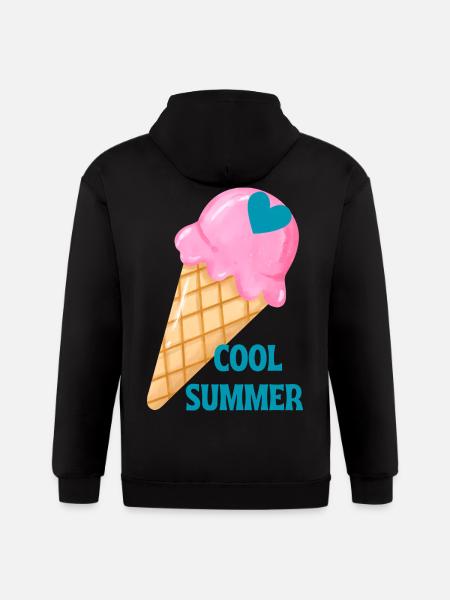 Ice Cream Heart Summer Vibe - Gildan Heavy Blend Adult Zip Hoodie - black