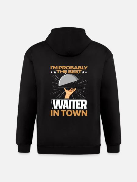 Waiter Waitress Funny - Gildan Heavy Blend Adult Zip Hoodie - black