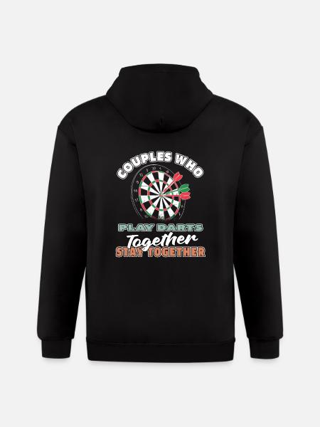 Darting Darts Couple - Gildan Heavy Blend Adult Zip Hoodie - black