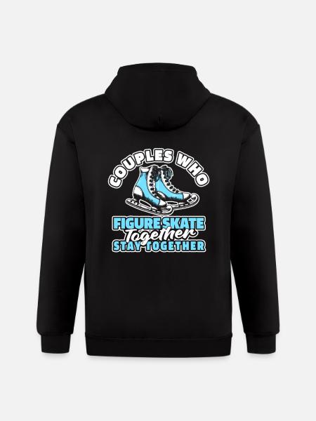 Figure Skating Couple - Gildan Heavy Blend Adult Zip Hoodie - black