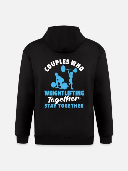 Weightlifting Weightlifter Couple - Gildan Heavy Blend Adult Zip Hoodie - black