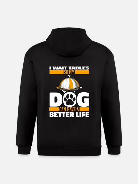 Waiter Waitress Dog - Gildan Heavy Blend Adult Zip Hoodie - black