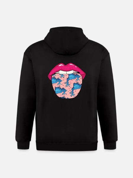 Poison Frog Lips - Gildan Heavy Blend Adult Zip Hoodie - black