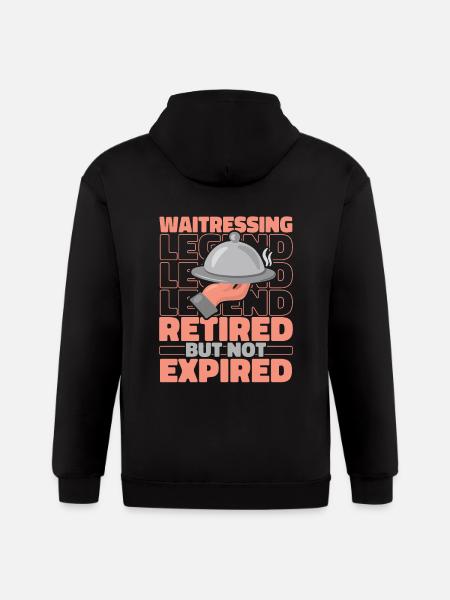 Waiter Waitress Retired - Gildan Heavy Blend Adult Zip Hoodie - black