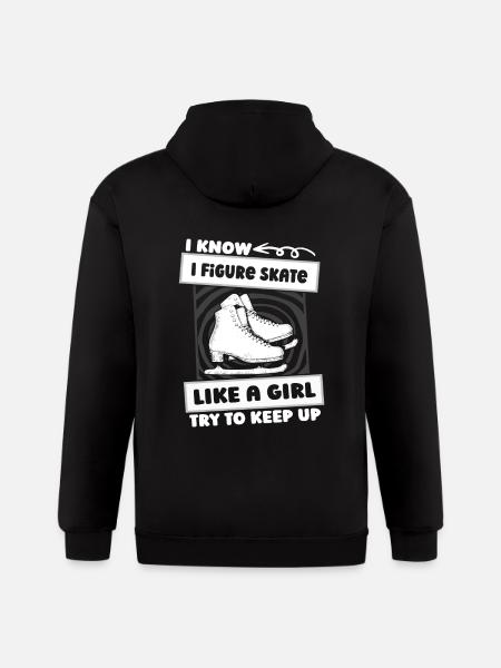 Figure Skating Girl - Gildan Heavy Blend Adult Zip Hoodie - black