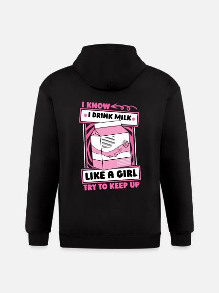 Milk Girl - Gildan Heavy Blend Adult Zip Hoodie - black