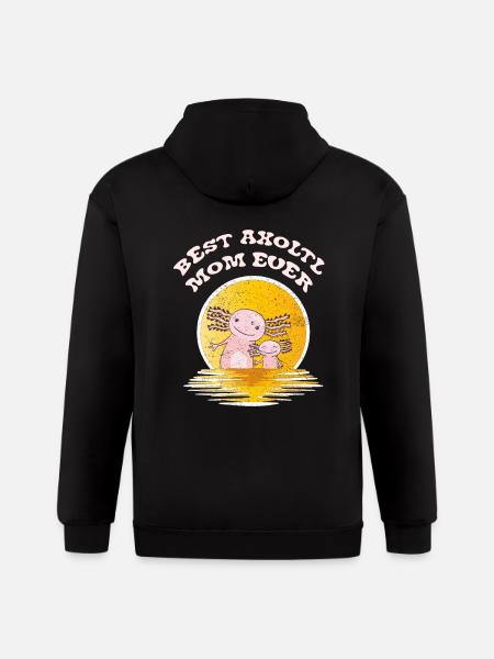 Axolotl Salamander Mom - Gildan Heavy Blend Adult Zip Hoodie - black