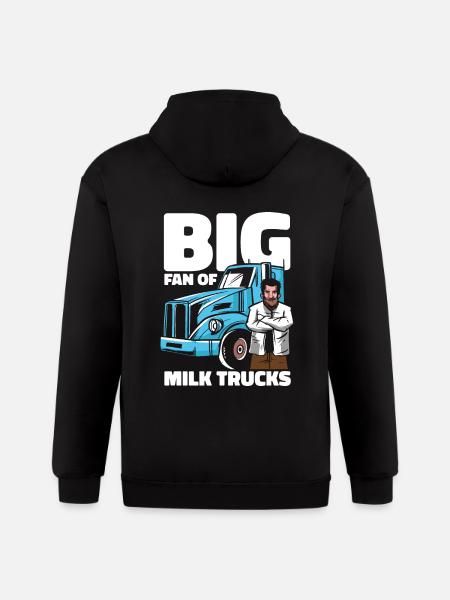 Milk Funny Milk Truck - Gildan Heavy Blend Adult Zip Hoodie - black