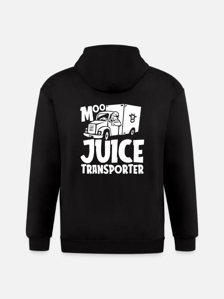 Milk Funny Milk Truck - Gildan Heavy Blend Adult Zip Hoodie - black