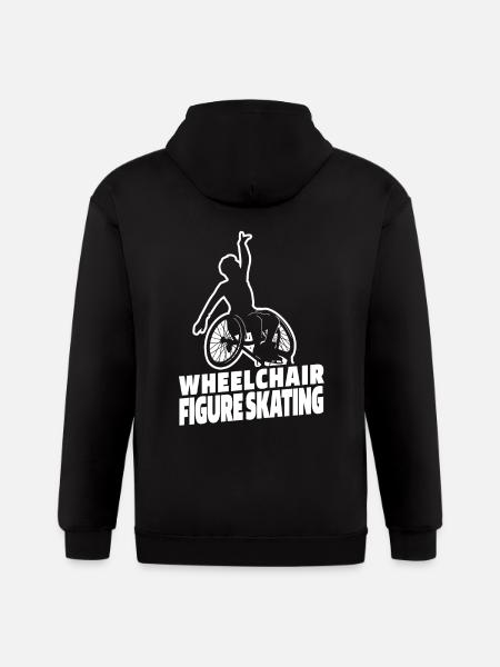 Figure Skating Wheelchair - Gildan Heavy Blend Adult Zip Hoodie - black