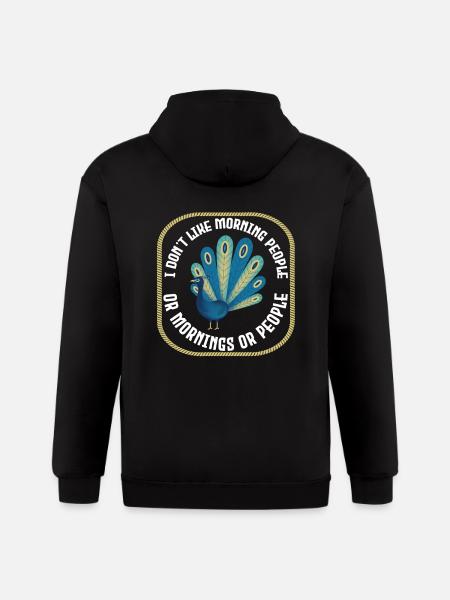 Peacock Peafowl - Gildan Heavy Blend Adult Zip Hoodie - black