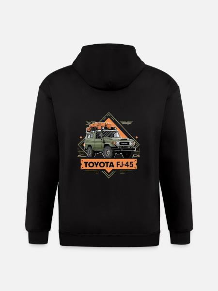 Toyota jeep FJ45 - Gildan Heavy Blend Adult Zip Hoodie - black