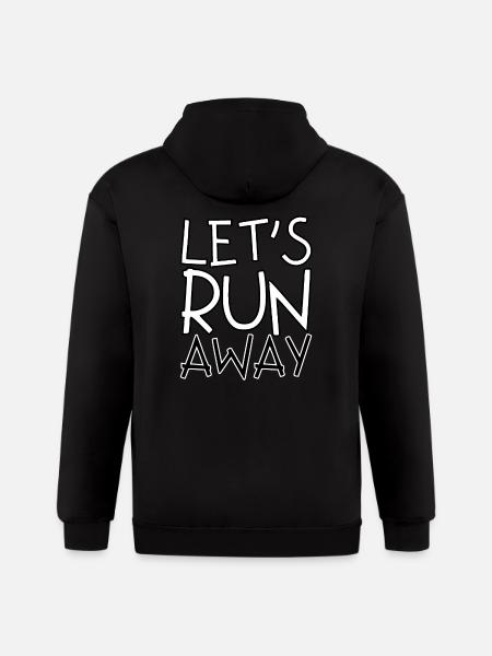 Let's run away - Gildan Heavy Blend Adult Zip Hoodie - black