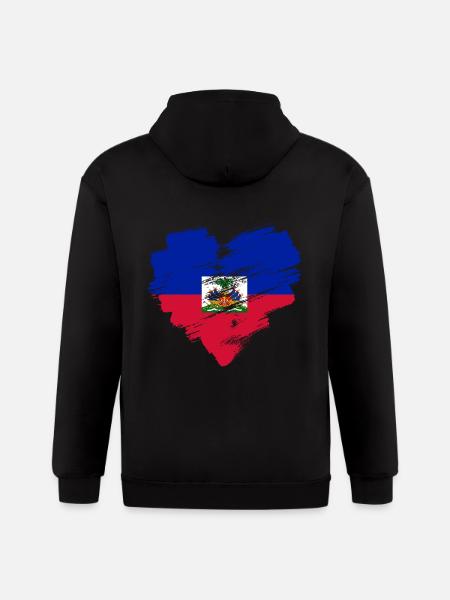Haiti - Gildan Heavy Blend Adult Zip Hoodie - black