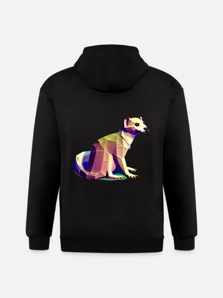Polygon ferret - Gildan Heavy Blend Adult Zip Hoodie - black