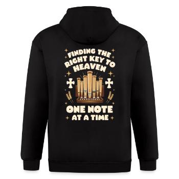 Finding The Right Key To Heaven Church Organist - Gildan Heavy Blend Adult Zip Hoodie - black - Back - Nick (188cm)