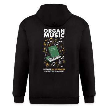 Organ Music Pipe Organ Player Church Organist - Gildan Heavy Blend Adult Zip Hoodie - black - Back - Nick (188cm)