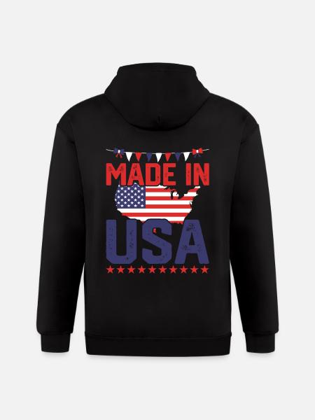 4th of july - Gildan Heavy Blend Adult Zip Hoodie - black