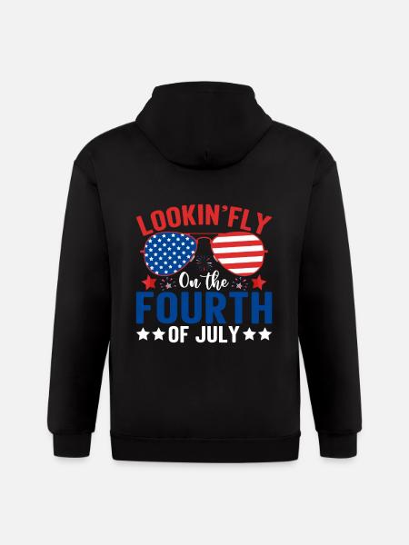 4th of july - Gildan Heavy Blend Adult Zip Hoodie - black
