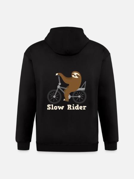 Slow Rider Sloth Cyclisme Équitation Vélo Vélo Paresseux - Gildan Heavy Blend Sweat à capuche zippé pour adulte - noir