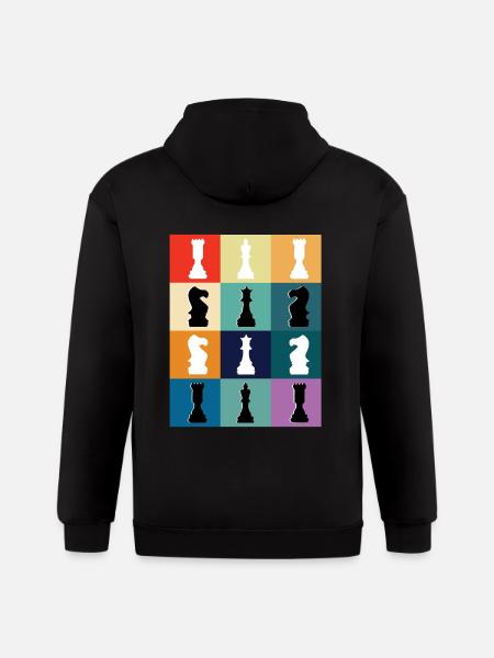 Chess Piece - Gildan Heavy Blend Adult Zip Hoodie - black