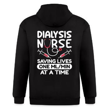 Dialysis Nurse Funny Dialysis Technician - Gildan Heavy Blend Adult Zip Hoodie - black - Back - Nick (188cm)