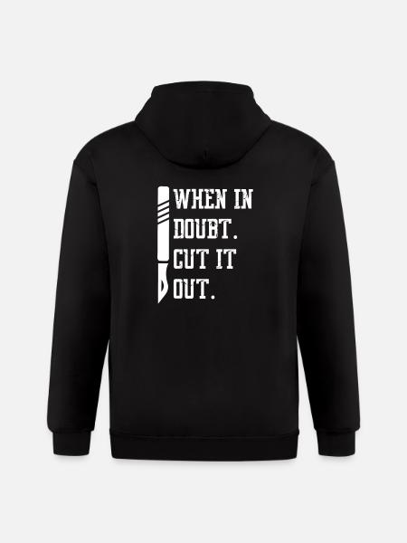 When In Doubt Cut It Out - Gildan Heavy Blend Adult Zip Hoodie - black