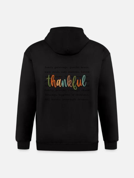 Thankful - Gildan Heavy Blend Adult Zip Hoodie - black