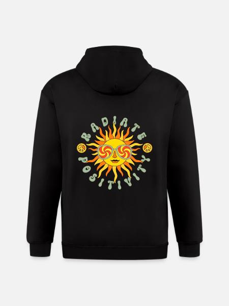 Radiate Positivity - Gildan Heavy Blend Adult Zip Hoodie - black