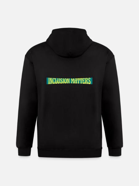 inclusion matters logo quote - Gildan Heavy Blend Adult Zip Hoodie - black