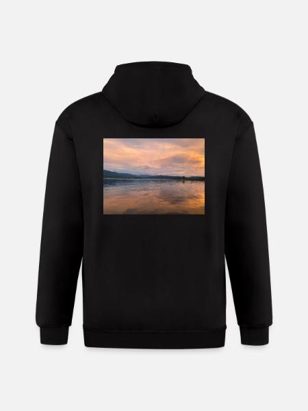 Serene Sunset - Gildan Heavy Blend Adult Zip Hoodie - black