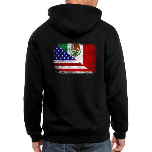Vintage Mexican American Flag - Men's Zip Hoodie