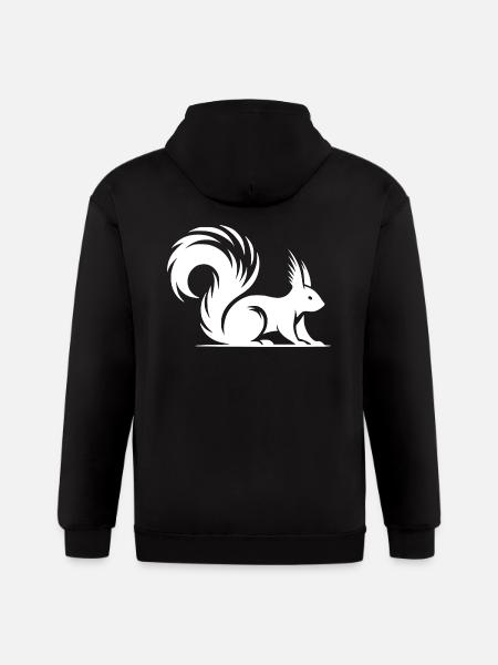 Squirrel Tattoo Style Drawing - Gildan Heavy Blend Adult Zip Hoodie - black