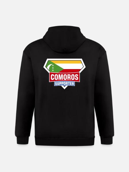 Comoros Supporter - Gildan Heavy Blend Adult Zip Hoodie - black