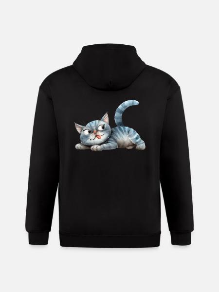 Funny Cat - Gildan Heavy Blend Adult Zip Hoodie - black