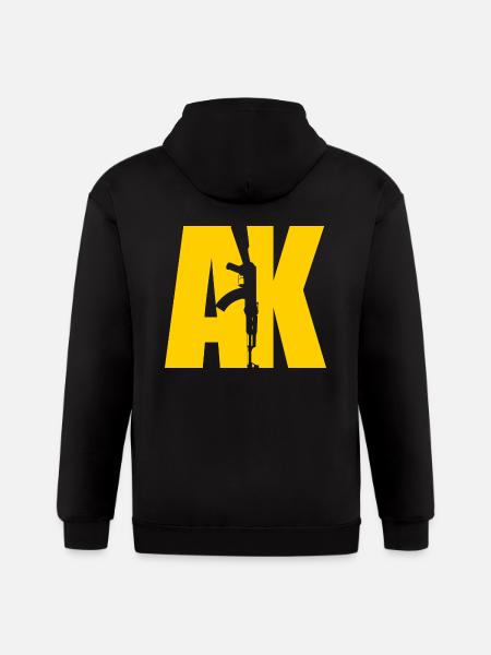 AK47 YELLOW - Gildan Heavy Blend Adult Zip Hoodie - black