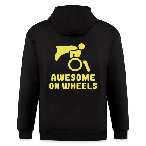 Awsome on wheels, wheelchair humor, roller fun - Men's Zip Hoodie
