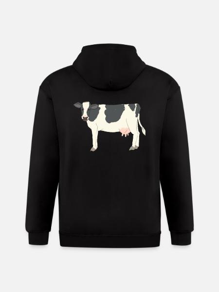 Black And White Cow - Gildan Heavy Blend Adult Zip Hoodie - black
