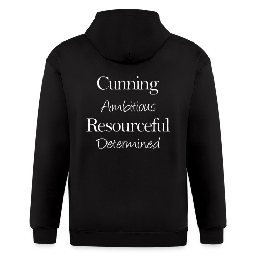 cunning ambitious resourceful determined white fon - Men's Zip Hoodie