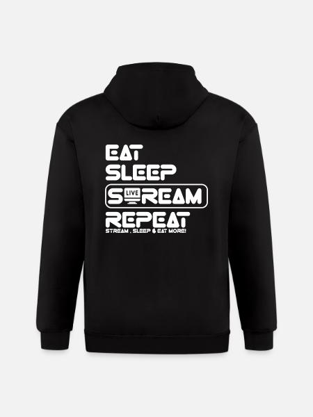 Streamer Life: Eat, Sleep, Repeat - Gildan Heavy Blend Adult Zip Hoodie - black