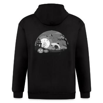 Orca Killer Whale Moonlight Funny Halloween Costum - Gildan Heavy Blend Adult Zip Hoodie - black - Back - Nick (188cm)