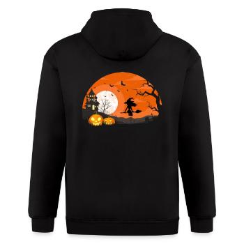 Orca Killer Whale Moonlight Funny Halloween Costum - Gildan Heavy Blend Adult Zip Hoodie - black - Back - Nick (188cm)
