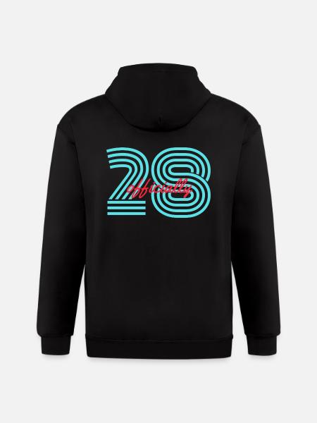 28th Birthday - Gildan Heavy Blend Adult Zip Hoodie - black